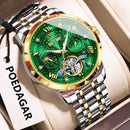 POEDAGAR Luxury Men Wristwatch Fashion Date Hollow Tourbillon M
