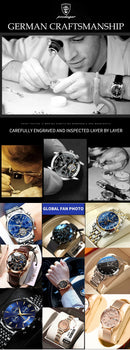 POEDAGAR Luxury Men Wristwatch Fashion Date Hollow Tourbillon M