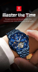 POEDAGAR Luxury Men Wristwatch Fashion Date Hollow Tourbillon M
