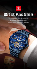 POEDAGAR Luxury Men Wristwatch Fashion Date Hollow Tourbillon M
