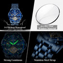 POEDAGAR Luxury Men Wristwatch Fashion Date Hollow Tourbillon M