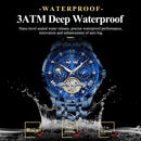 POEDAGAR Luxury Men Wristwatch Fashion Date Hollow Tourbillon M