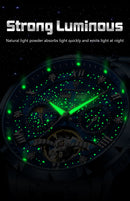 POEDAGAR Luxury Men Wristwatch Fashion Date Hollow Tourbillon M