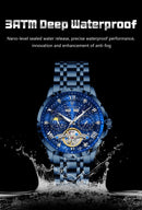 POEDAGAR Luxury Men Wristwatch Fashion Date Hollow Tourbillon M