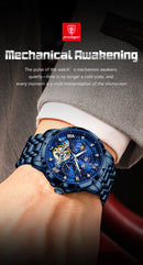 POEDAGAR Luxury Men Wristwatch Fashion Date Hollow Tourbillon M