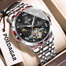 POEDAGAR Luxury Men Wristwatch Fashion Date Hollow Tourbillon M