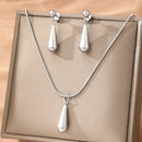 New European And American Stainless Steel Waterdrop Necklace For Womencolorfast Design